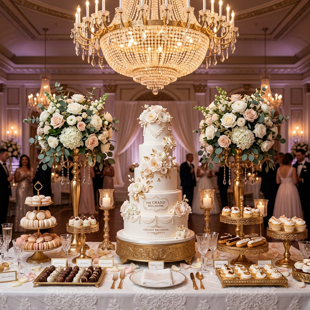 Área de Buffet e Mesa de Doces